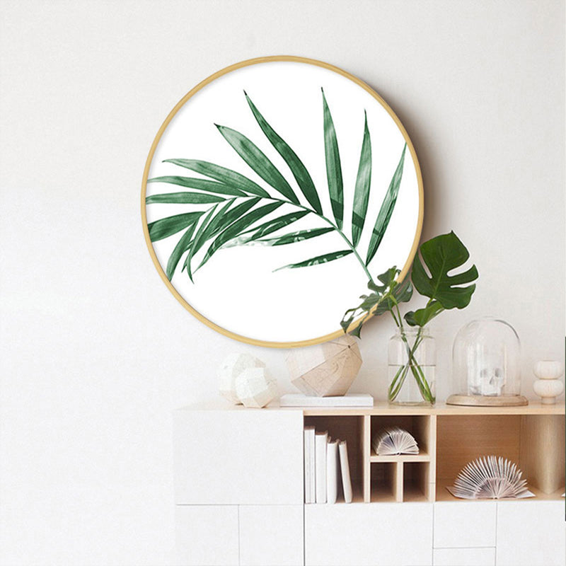 Illustration Leaves Wall Art Decor Pastel Color Modern Canvas Print for House Interior