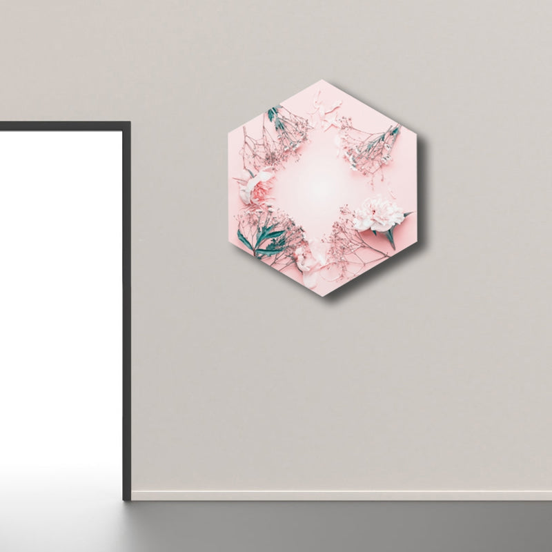 Eigentijds bloemdessin kunstprint meisjes slaapkamer wanddecoratie in lichte kleur, structuur
