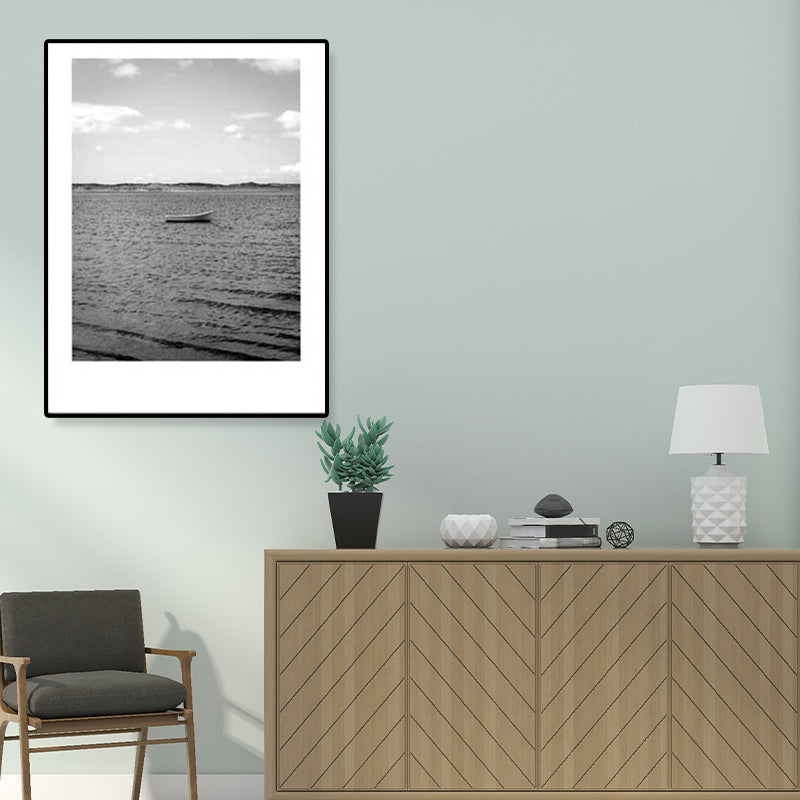 Grey Tropical Canvas Wall Art Photographic Scenery Print Wall Decor for Dining Room