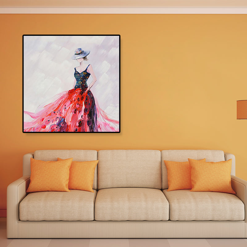 Light Color Glam Canvas Ballet Girl Art Print for Dining Room, Multiple Sizes Options