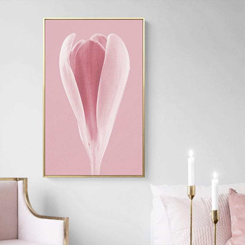 Photographic Print Flowerbud Wall Art Pink Nordic Style Wall Decor for Girls Bedroom