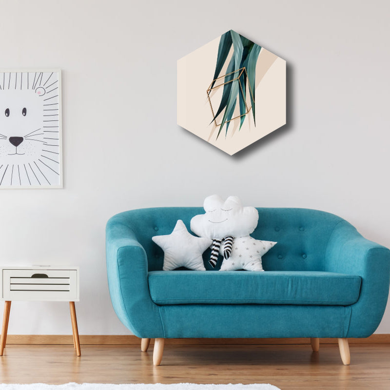 Cactus Wall Art Print Contemporary Botanical Canvas in Pastel Color for Boys Bedroom