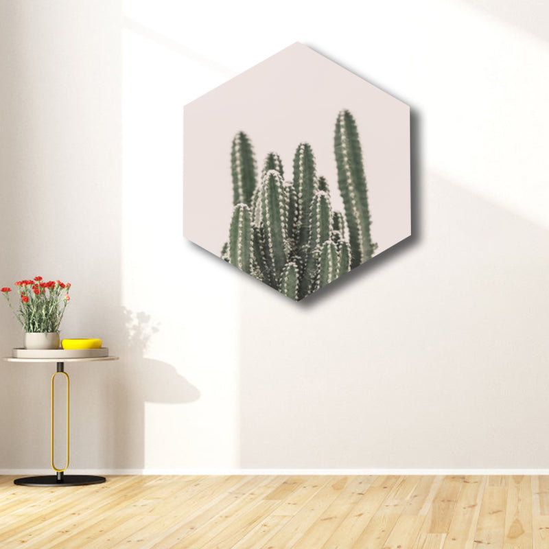 Cactus Wall Art Print Contemporary Botanical Canvas in Pastel Color for Boys Bedroom