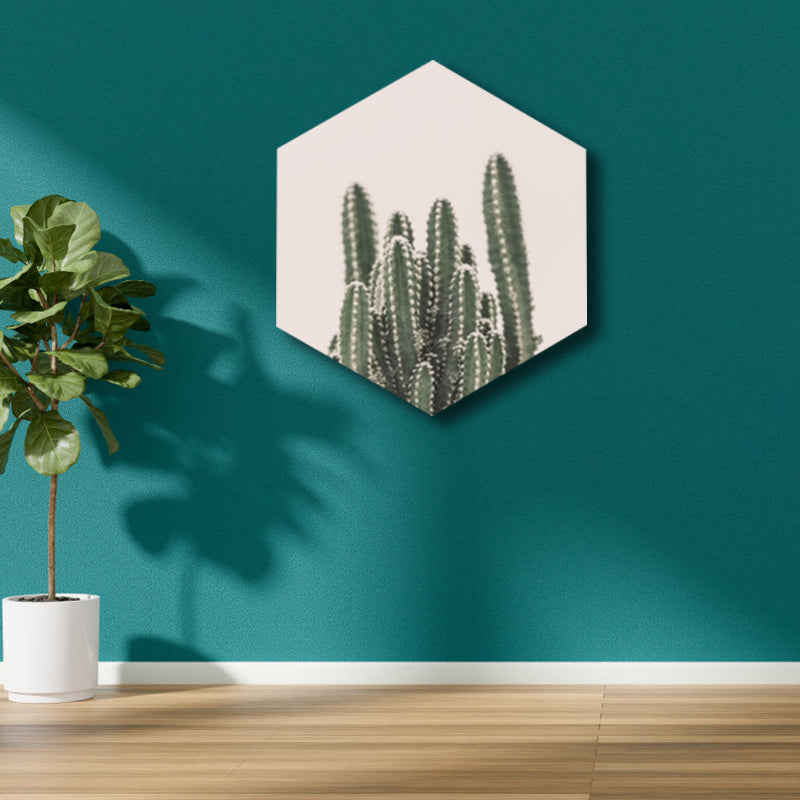 Cactus Wall Art Print Contemporary Botanical Canvas in Pastel Color for Boys Bedroom