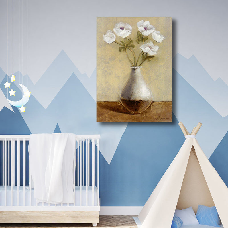 Zachte kleur bloem canvas print schilderijen hedendaagse getextureerde muur decor voor slaapkamer