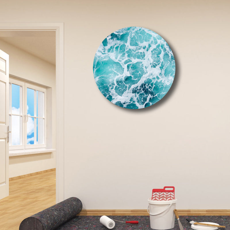 Photo Ocean View Art Print Contemporary Canvas Wall Decor in Soft Color for Play Room