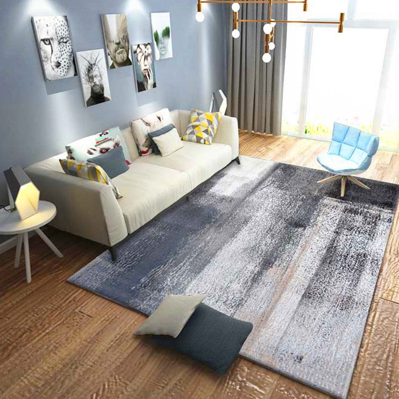 Multicolor Brushstroke Painting Pattern Rug Polyester Modern Rug Washable Anti-Slip Pet Friendly Area Rug for Living Room