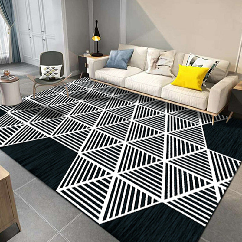 Stylish Modern Rug Multicolor Geometric Pattern Rug Pet Friendly Anti-Slip Washable Area Rug for Living Room