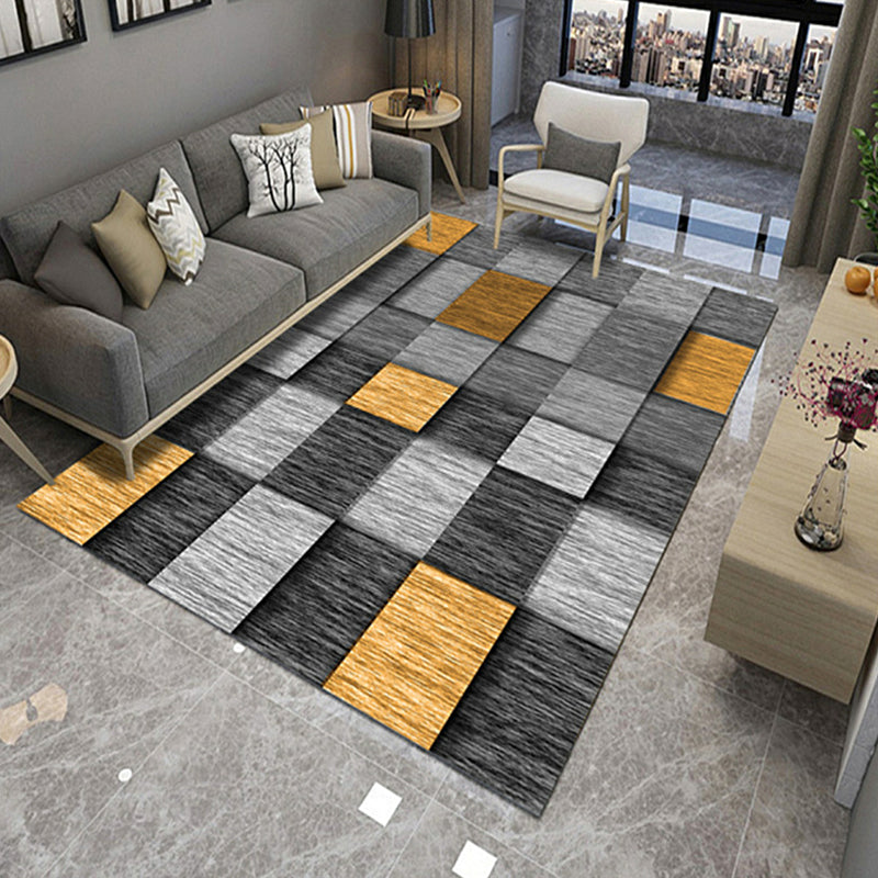 Stylish Modern Rug Multicolor Geometric Pattern Rug Pet Friendly Anti-Slip Washable Area Rug for Living Room