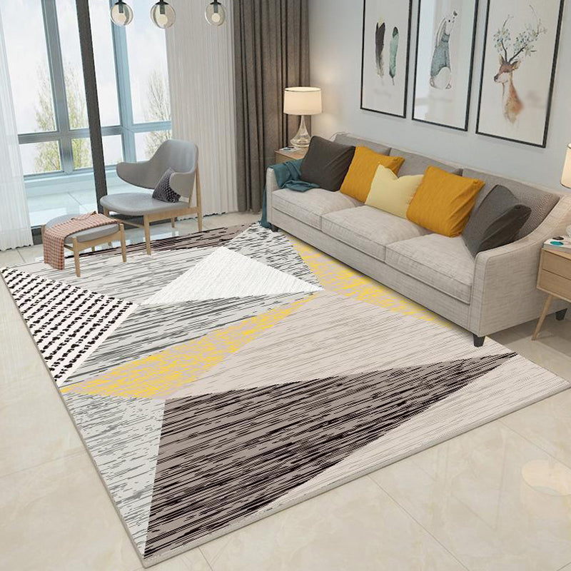 Modernist Abstract Rug Multicolor Polyester Rug Non-Slip Pet Friendly Washable Are Rug for Living Room