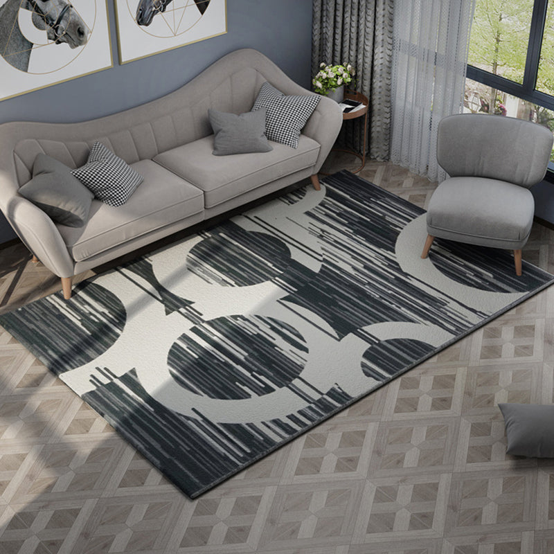 Modernist Abstract Rug Multicolor Polyester Rug Non-Slip Pet Friendly Washable Are Rug for Living Room