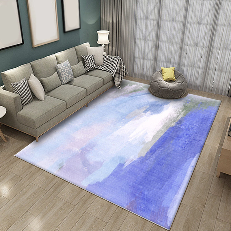 Funky Brushstroke Pattern Rug Multicolor Modernism Rug Polyester Pet Friendly Washable Non-Slip Area Rug for Bedroom