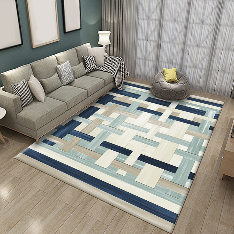 Creative Geometric Pattern Rug Multicolor Modernism Rug Polyester Pet Friendly Washable Non-Slip Area Rug for Bedroom