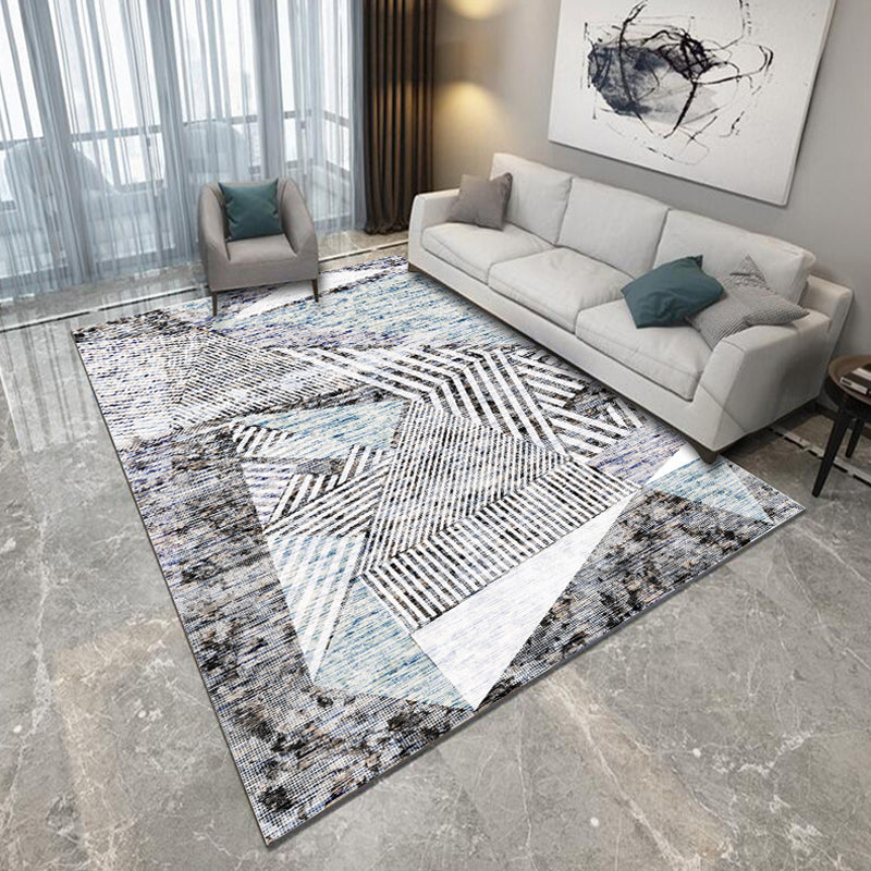 Funky Geometric Pattern Rug Multicolor Modernism Rug Polyester Pet Friendly Washable Non-Slip Area Rug for Bedroom