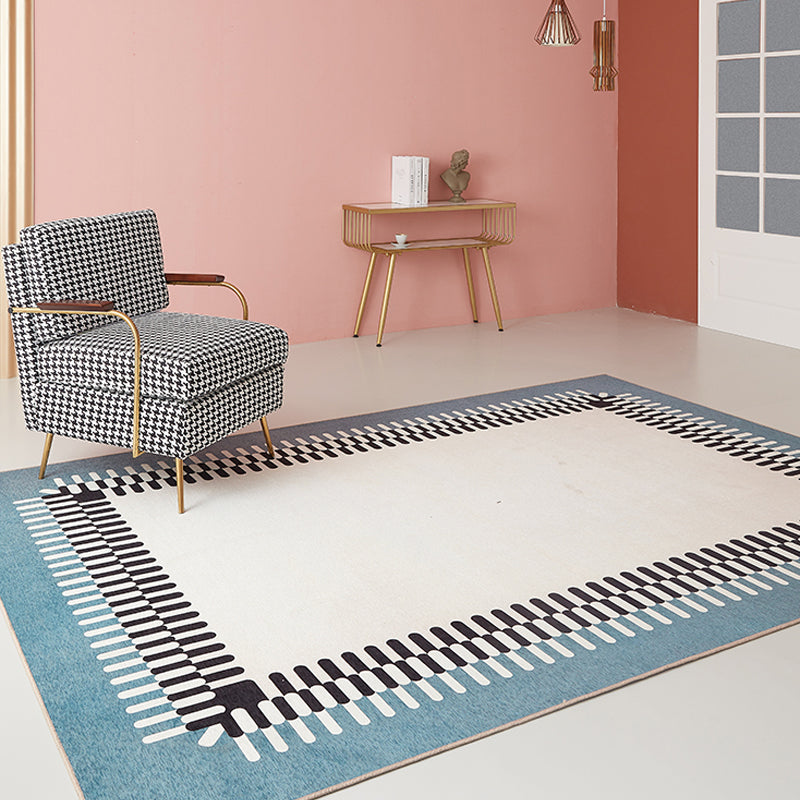 Pink Geometric Pattern Rug Polyester Modern Rug Pet Friendly Washable Non-Slip Area Rug for Living Room