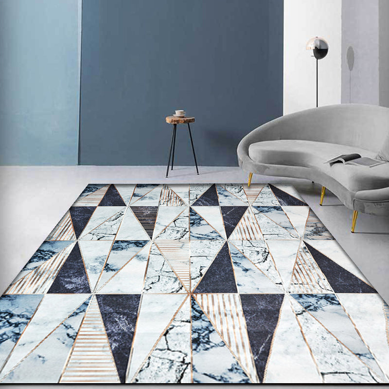 Unique Geometric Pattern Rug Grey Modernism Rug Polyester Pet Friendly Washable Non-Slip Area Rug for Bedroom