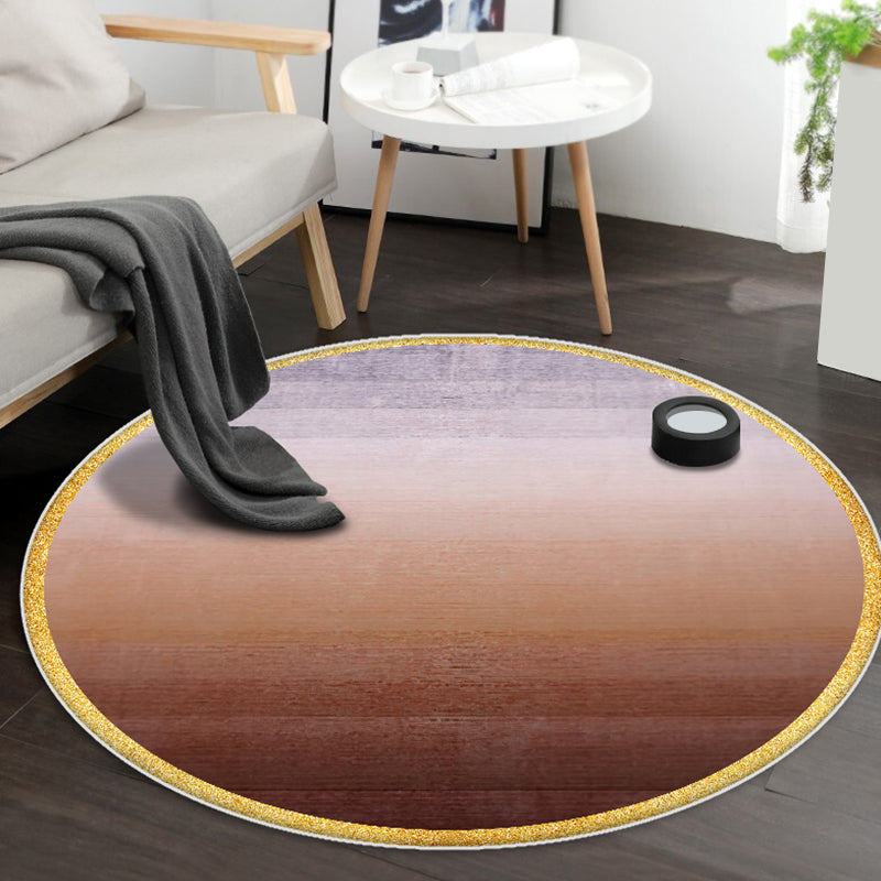 Casual Ombre Pattern Rug Blue Polyester Rug Non-Slip Pet Friendly Washable Are Rug for Living Room