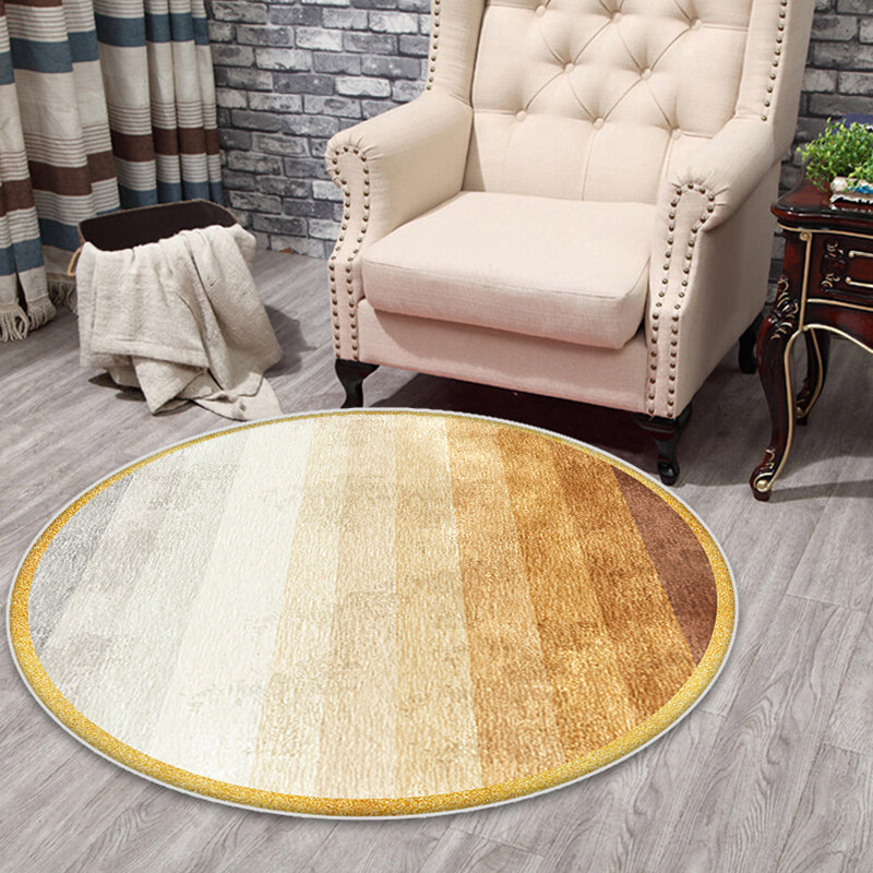 Casual Ombre Pattern Rug Blue Polyester Rug Non-Slip Pet Friendly Washable Are Rug for Living Room