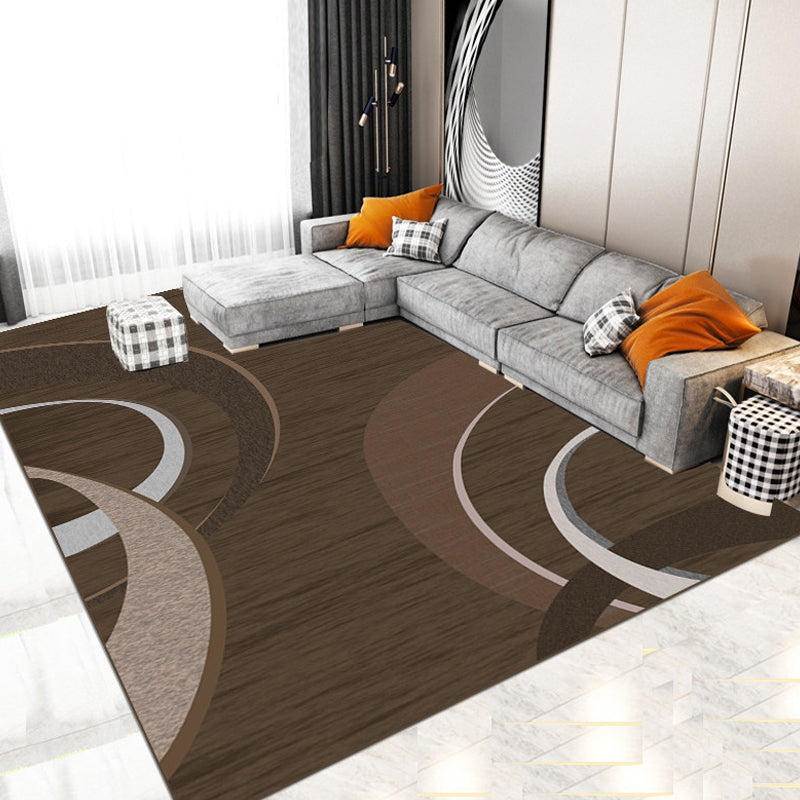 Multicolor Colorblock Rug Polyester Modern Rug Pet Friendly Washable Non-Slip Area Rug for Living Room