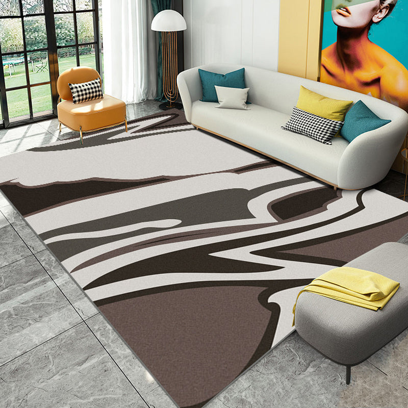 Multicolor Colorblock Rug Polyester Modern Rug Pet Friendly Washable Non-Slip Area Rug for Living Room