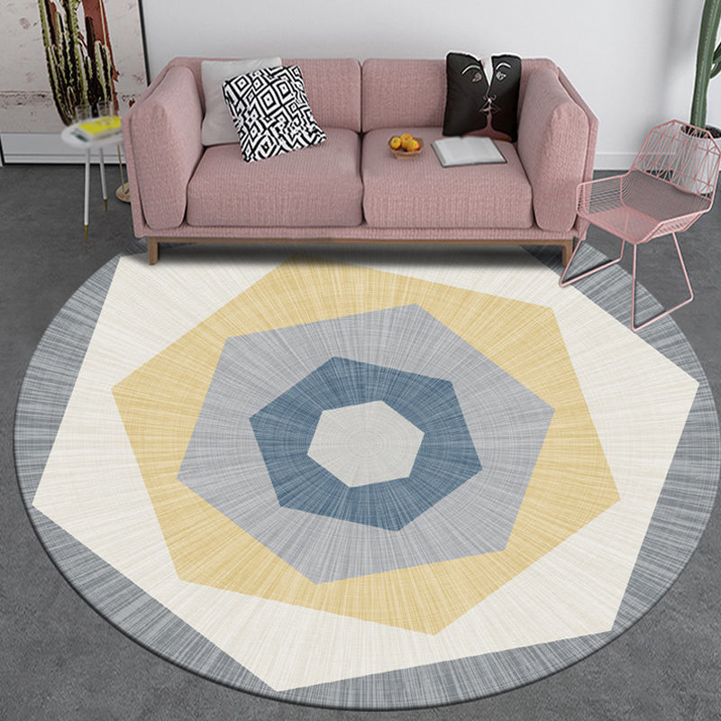 Creative Geometric Pattern Rug Multicolor Modernism Rug Polyester Pet Friendly Washable Non-Slip Area Rug for Bedroom