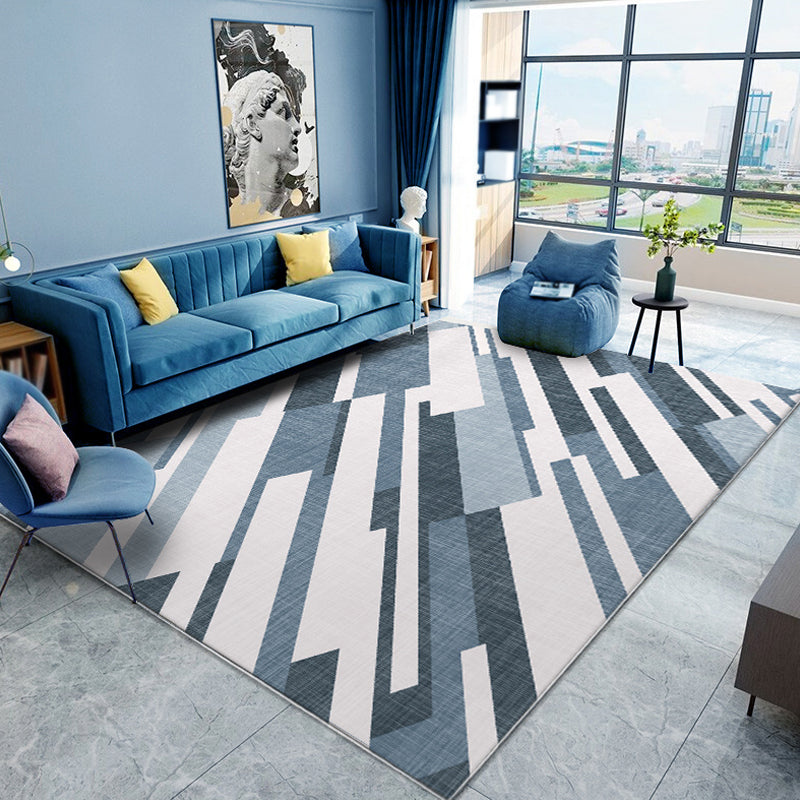 Multicolor Geometric Pattern Rug Polyester Contemporary Rug Pet Friendly Washable Non-Slip Area Rug for Living Room