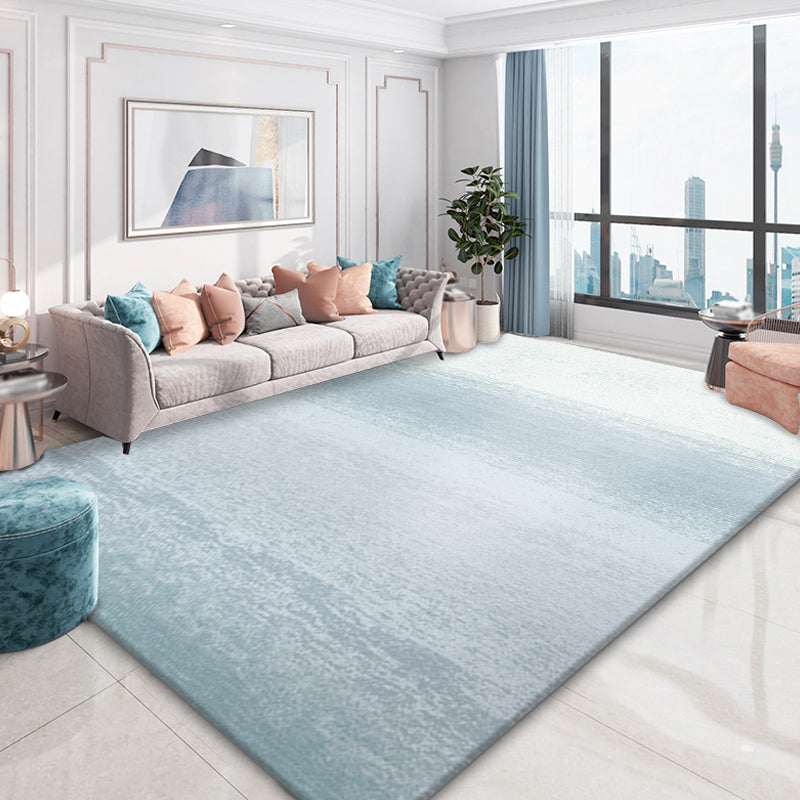 Modernist Ombre Pattern Rug Multicolor Polyester Rug Non-Slip Pet Friendly Washable Are Rug for Bedroom