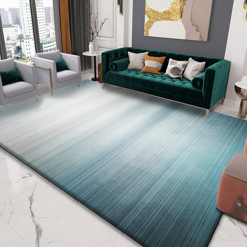 Modernist Ombre Pattern Rug Multicolor Polyester Rug Non-Slip Pet Friendly Washable Are Rug for Bedroom