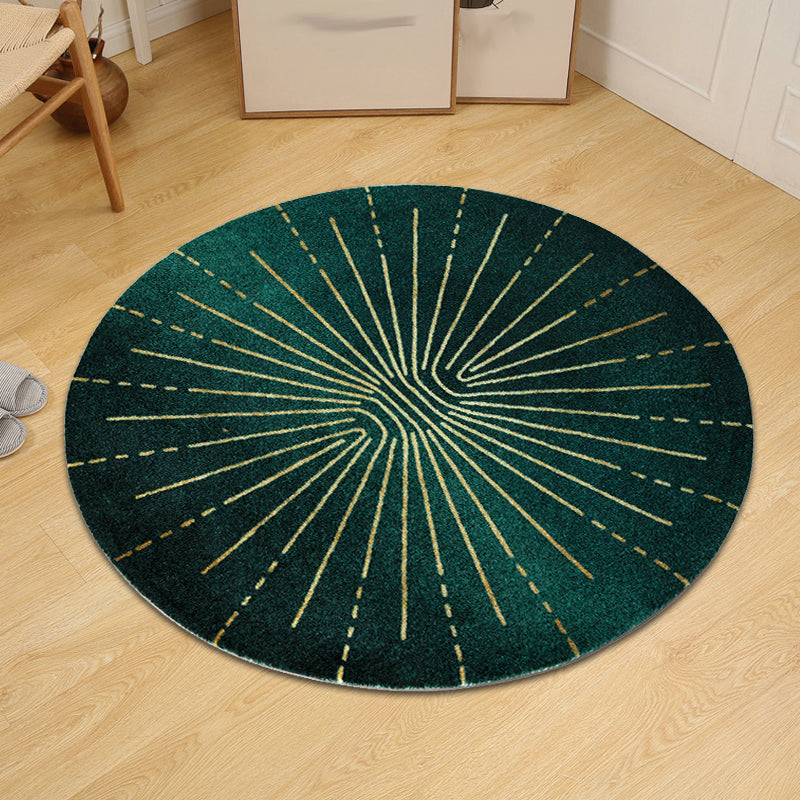 Multicolor Geometric Pattern Rug Polyester Minimalist Rug Pet Friendly Washable Non-Slip Area Rug for Living Room