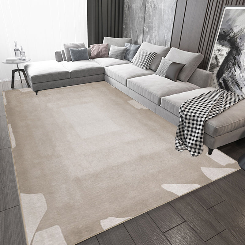 Yellow Living Room Rug Modernist Abstract Rug Chenille Washable Anti-Slip Backing Pet Friendly Carpet