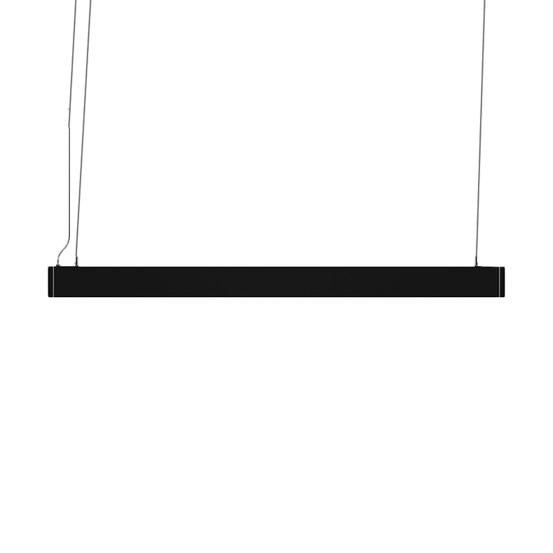 Linear Pendant Lamp Minimal Metal Led White/Black Hanging Light Kit in White/Warm/Natural Light