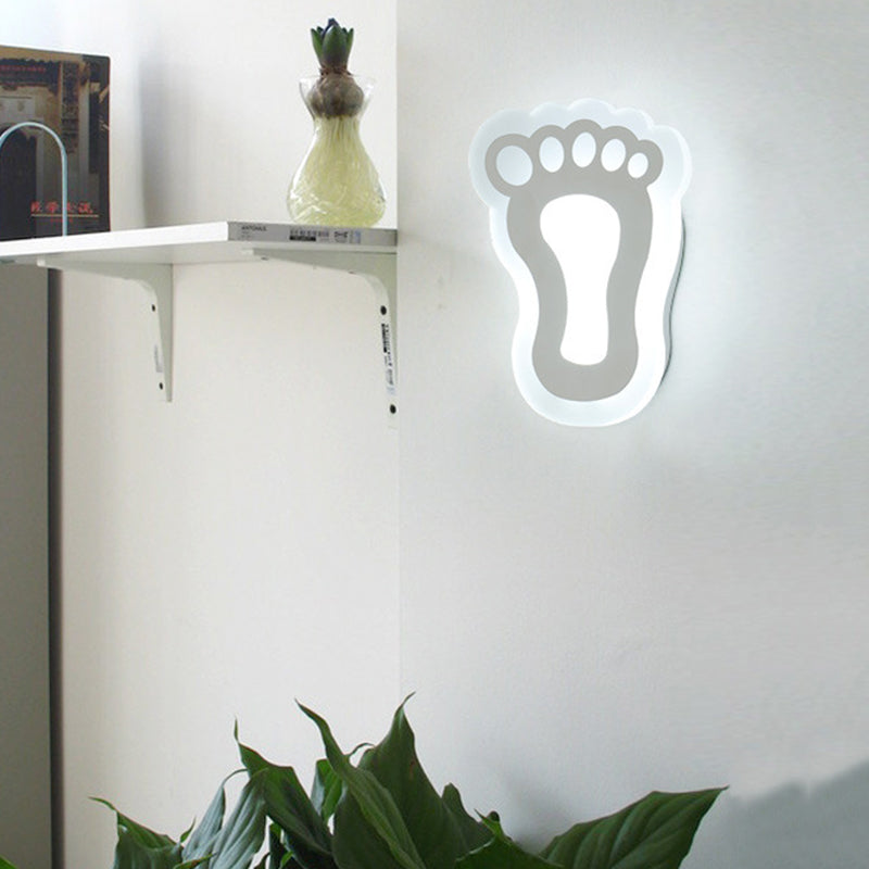 Flat Cartoon Shape Wall Light  Modern Stylish Acrylic LED Wall Lamp in White for Stair