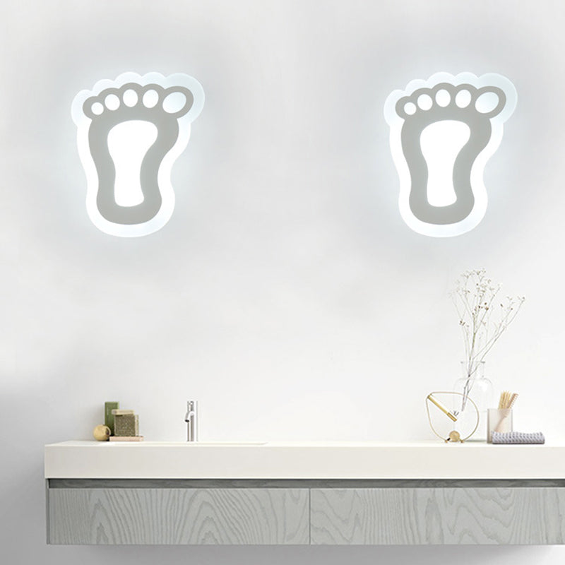 Flat Cartoon Shape Wall Light  Modern Stylish Acrylic LED Wall Lamp in White for Stair