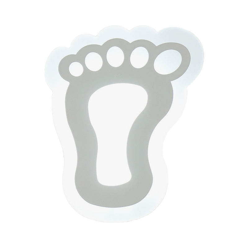 Flat Cartoon Shape Wall Light  Modern Stylish Acrylic LED Wall Lamp in White for Stair