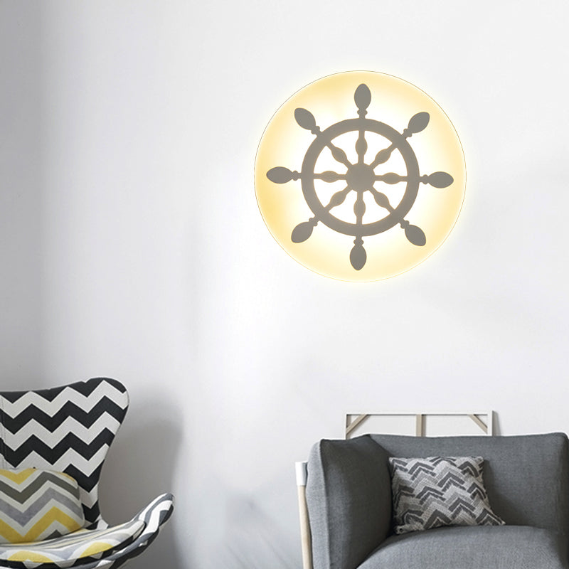 Flat Cartoon Shape Wall Light  Modern Stylish Acrylic LED Wall Lamp in White for Stair