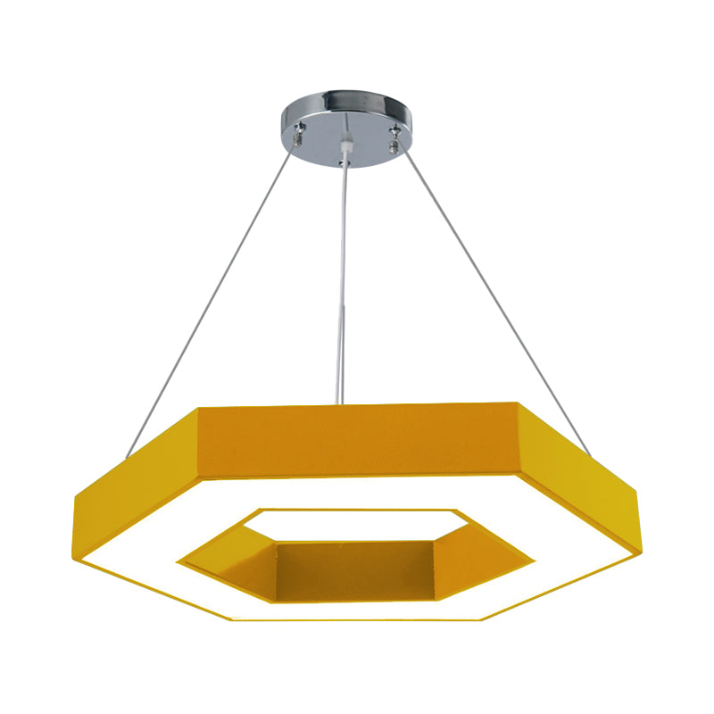 Green/Blue/Red Honeycomb Pendant Lighting Contemporary Led Metal Ceiling Lamp in White/Warm/Natural Light