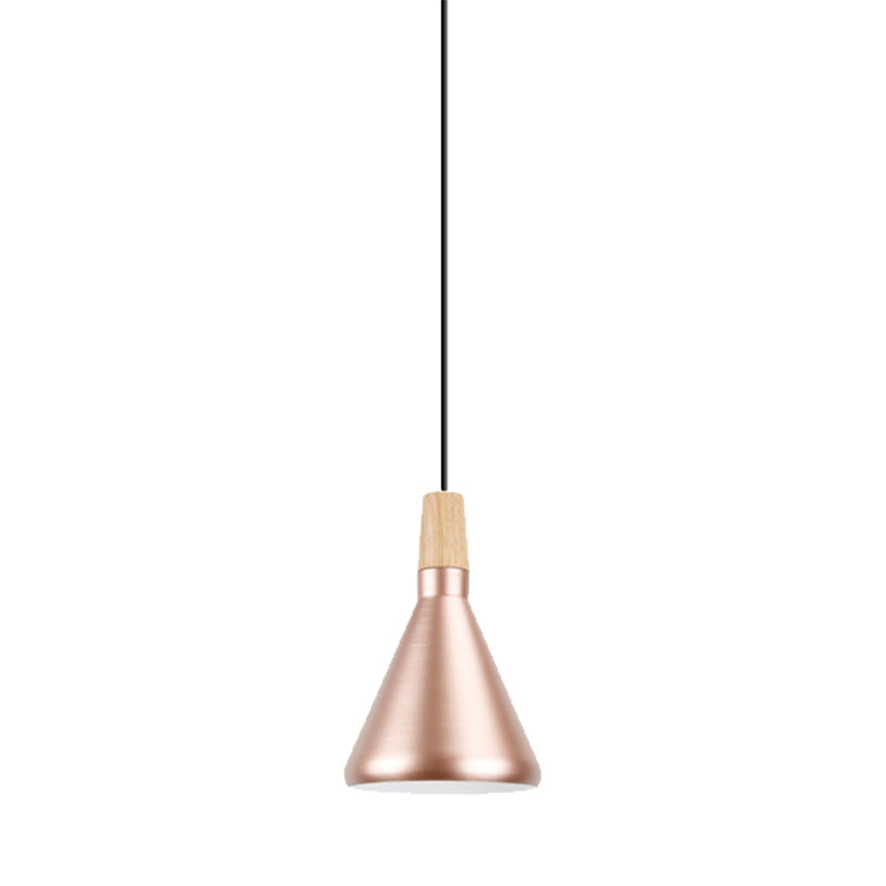 Roségold -Pyramiden -Anhängerlampe 1 Kopf Moderne Aluminium Hanging Lampe für den Untersuchungsraum