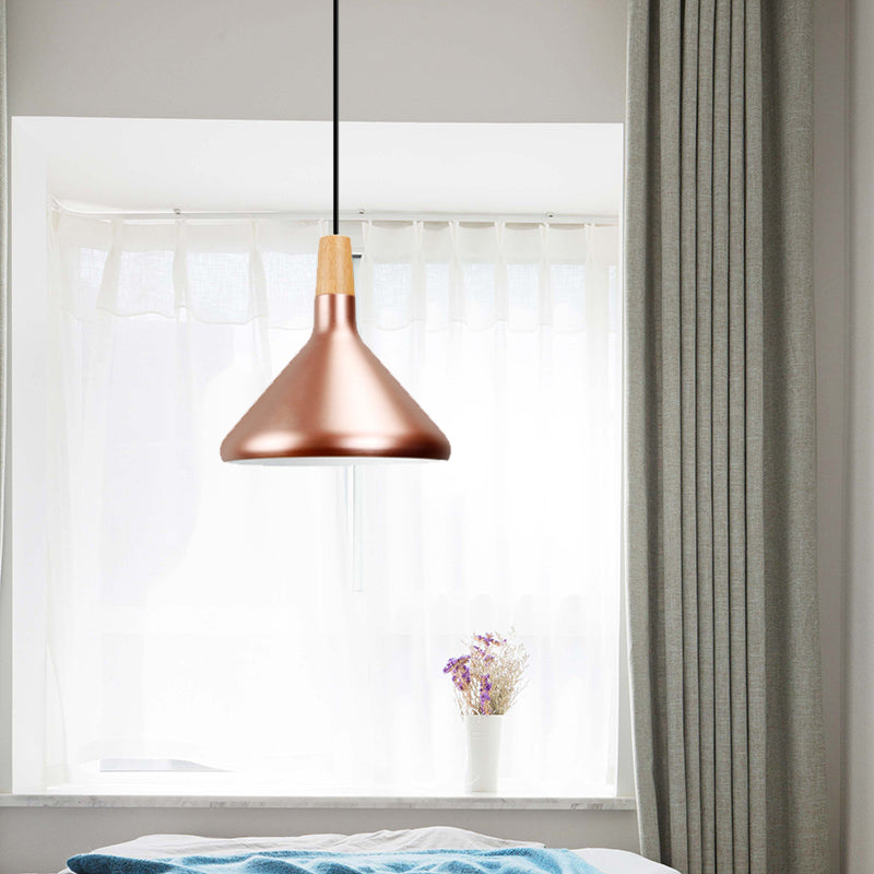 Roségold -Pyramiden -Anhängerlampe 1 Kopf Moderne Aluminium Hanging Lampe für den Untersuchungsraum