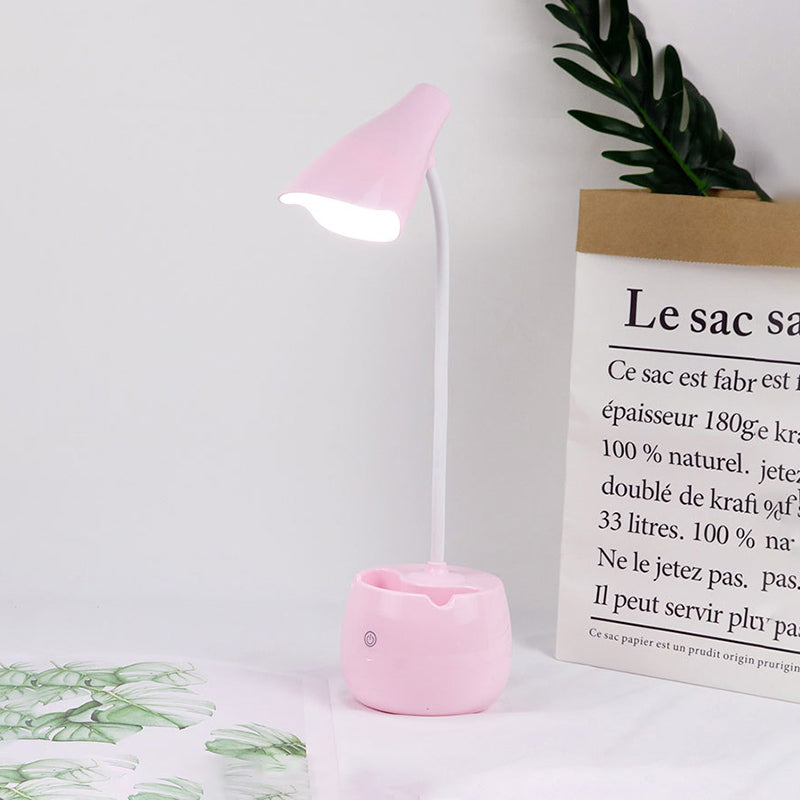 Diseño de soporte de lápiz de lápiz de escritorio de cabeceo flexible para el diseño de la pluma LED de lectura LED de lectura en azul/rosa/blanco/amarillo