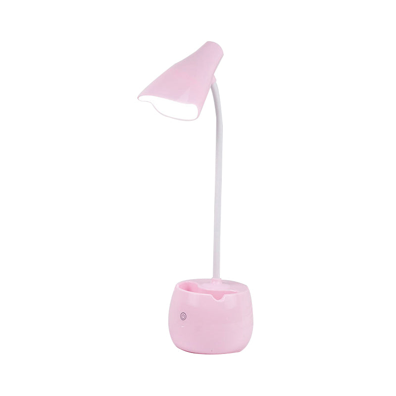 Oogcaring flexibel ganeneck bureau licht penhouder ontwerp LED USB oplaadleeslicht in blauw/roze/wit/geel