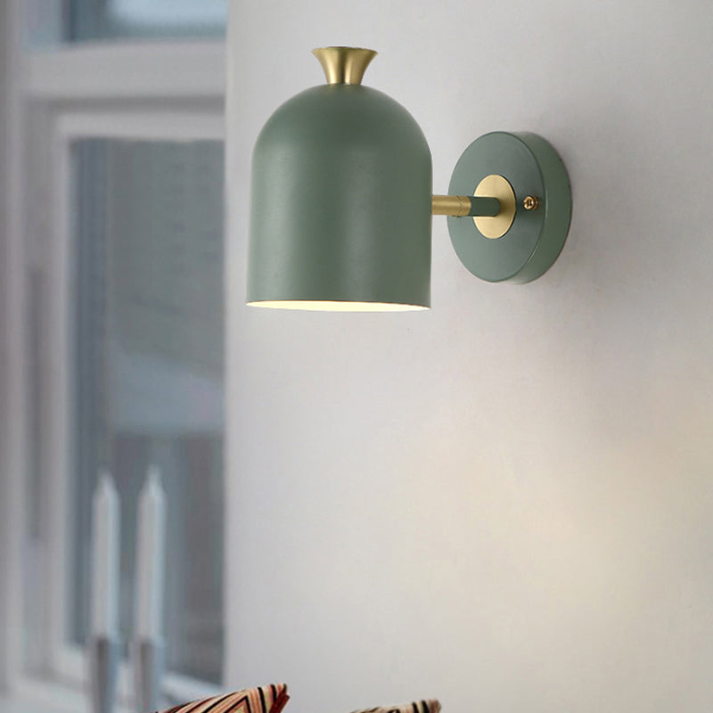 Cup Shade Dining Room Wall Lamp Metal 1 Bulb Nordic Stylish Sconce Light with Macaron Color
