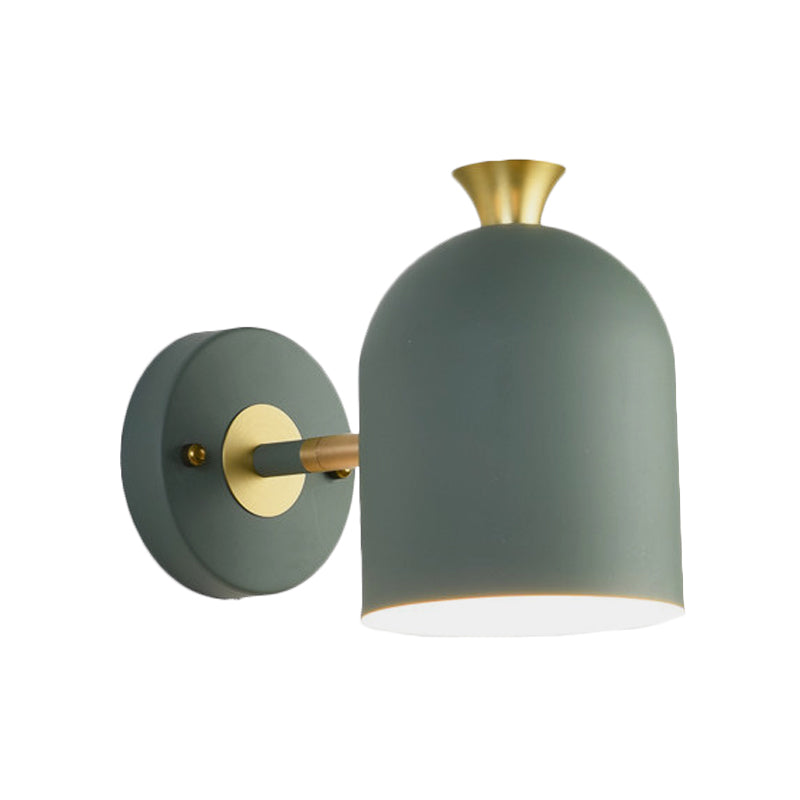Cup Shade Dining Room Wall Lamp Metal 1 Bulb Nordic Stylish Sconce Light with Macaron Color
