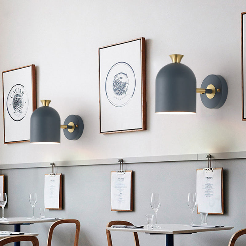 Cup Shade Dining Room Wall Lamp Metal 1 Bulb Nordic Stylish Sconce Light with Macaron Color