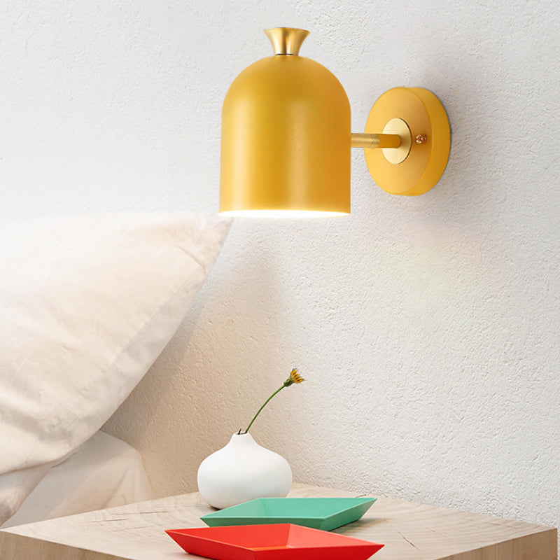 Cup Shade Dining Room Wall Lamp Metal 1 Bulb Nordic Stylish Sconce Light with Macaron Color