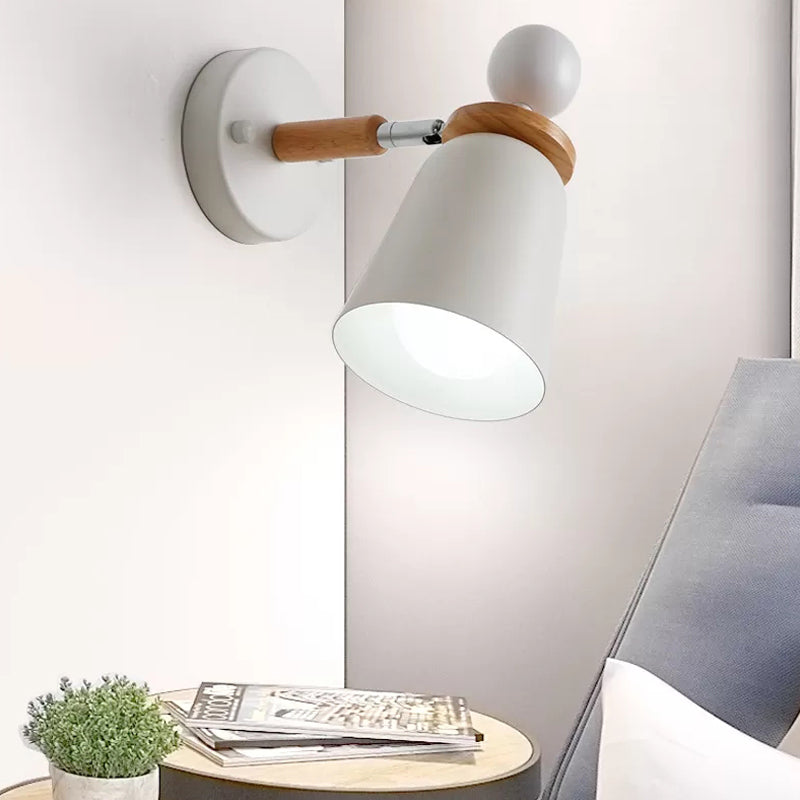 Baby Bedroom Bell Wall Light Metal Single Light Macaron Loft Undertint Sconce Lamp