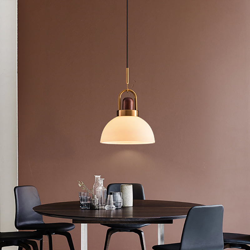 Cocina de hotel Dúpida de vidrio con esmerilizado 1 luz de estilo blanco Lámpara de colgación blanca