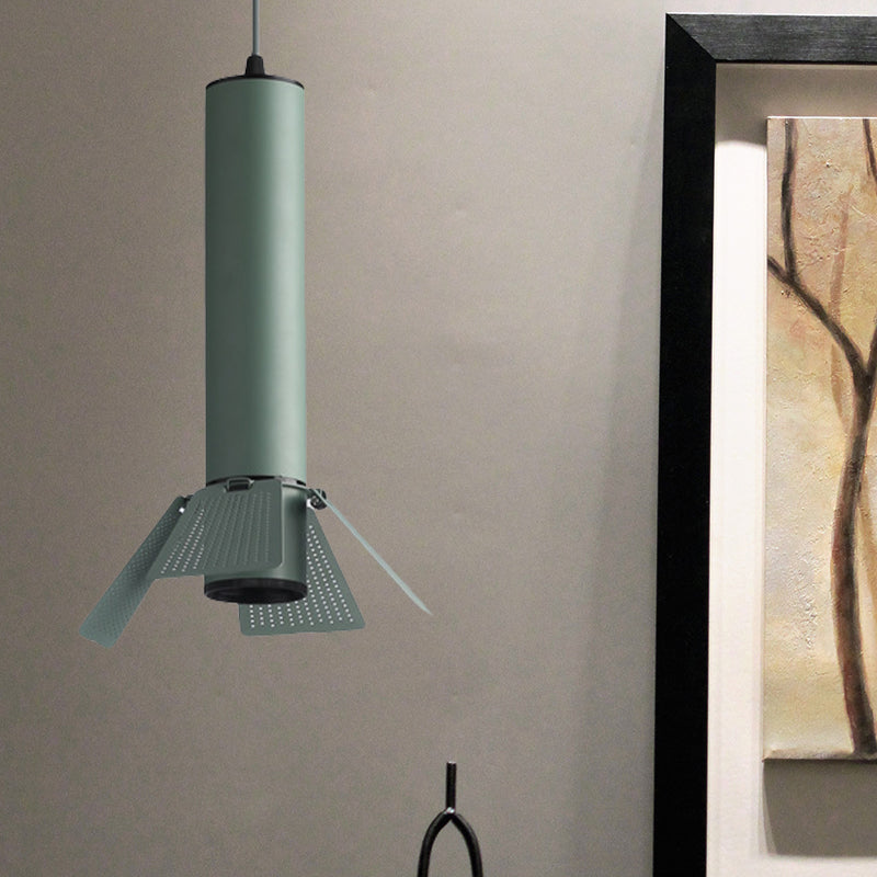 Mini Mini Hanging Lamp Tube Sombra 1 Luz Metálica Ligera de Luz para tela