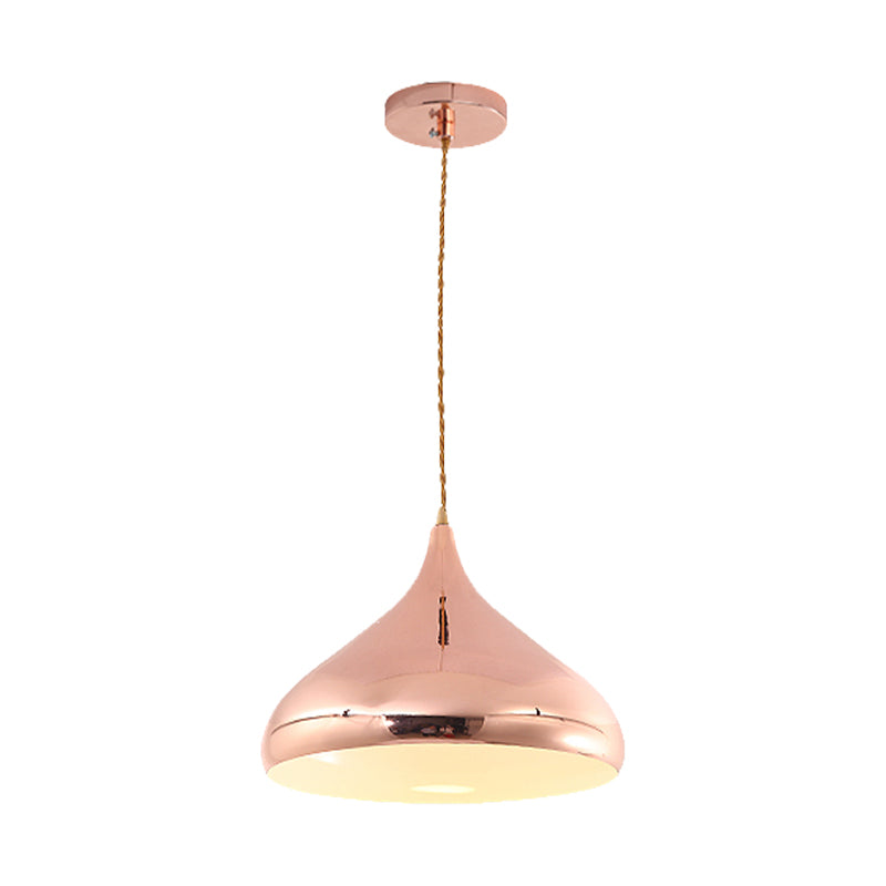 Dormitorio en forma de cebolla colgante de metal claro una lámpara colgante contemporánea ligera en oro rosa