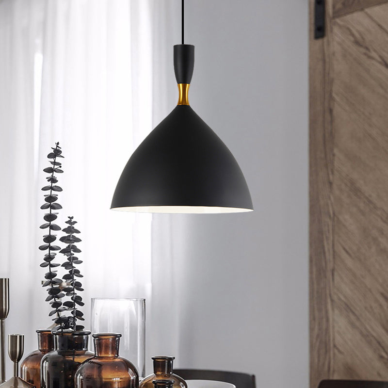 Forma de embudo de aluminio Suspension Light Study Room Café 6.5/10 pulgadas de ancho 1 Lámpara colgante contemporánea ligera