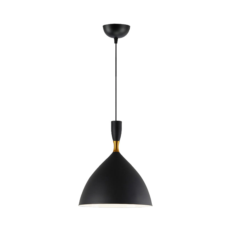 Forma de embudo de aluminio Suspension Light Study Room Café 6.5/10 pulgadas de ancho 1 Lámpara colgante contemporánea ligera